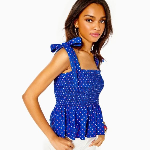 Lilly Pulitzer Tops - ✨HP✨Lilly Pulitzer Rivera Smocked Top NWT